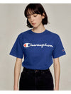 Script Logo Classic Jersey Short Sleeve T-Shirt Blue - CHAMPION - BALAAN 2