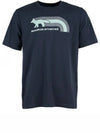 Men's Flash Fox Comfort Short Sleeve T-Shirt Navy - MAISON KITSUNE - BALAAN 2