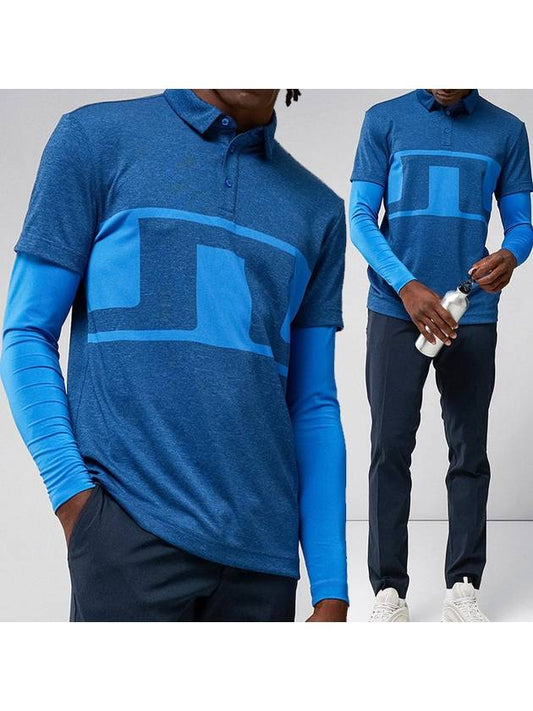 Men's Golf Leon Leon Regular Fit Long Sleeve T-Shirt Blue - J.LINDEBERG - BALAAN 2