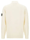 Wappen Patch Half Button Lambswool Knit Top Natural - STONE ISLAND - BALAAN 3