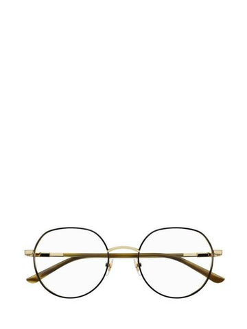 Eyewear Round Metal Eyeglasses Gold Black - GUCCI - BALAAN 1