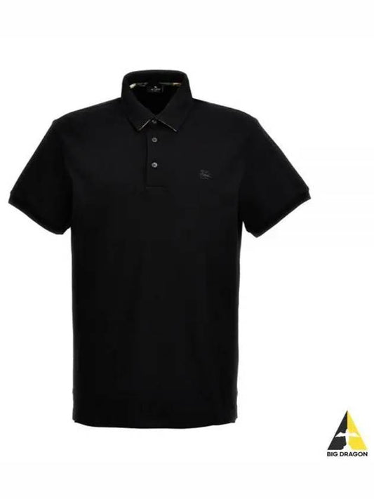 MRMD0006AC174 N0000 Pegaso logo embroidered paisley undercollar short sleeve polo shirt - ETRO - BALAAN 1