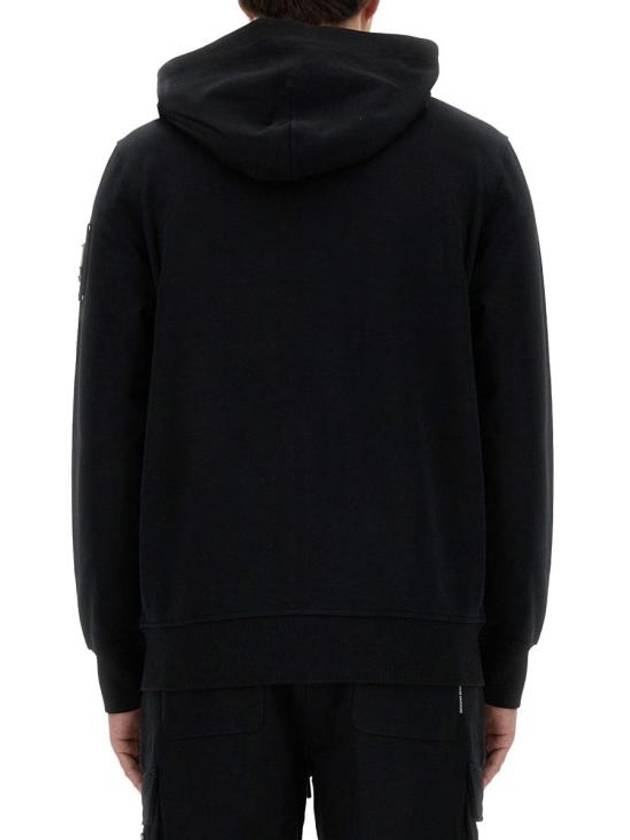 Hartsfield Logo Patch Zip Up Hoodie Black - MOOSE KNUCKLES - BALAAN 5