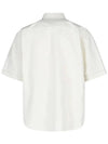 Men's Boxy Fit Embroidered Logo Short Sleeve Shirt White - AMI - BALAAN 4