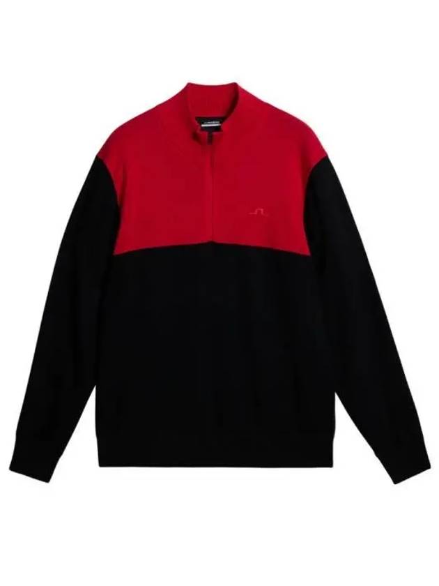 Jeff Half Zip Windbreaker Knit Top Black - J.LINDEBERG - BALAAN 2