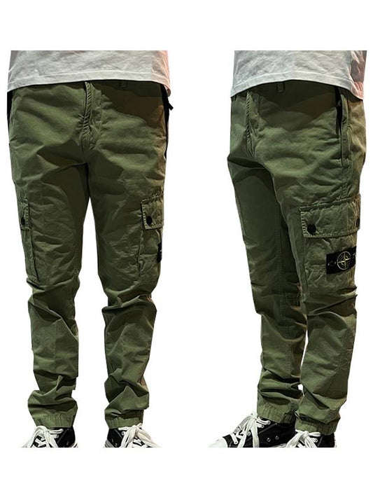 Men's Wappen Patch Cargo Track Pants Green - STONE ISLAND - BALAAN 2