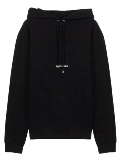 Signature Logo Hooded Top Black - SAINT LAURENT - BALAAN 2