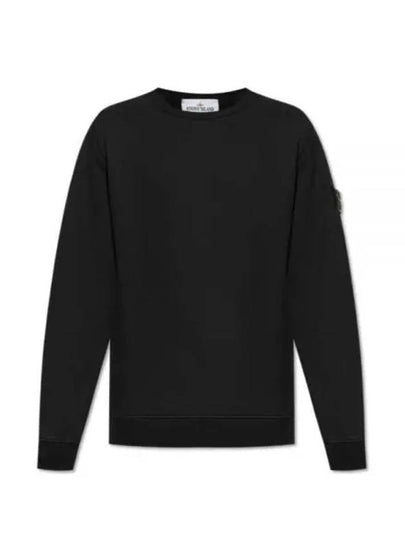 Wappen Patch Crew Neck Cotton Sweatshirt Black - STONE ISLAND - BALAAN 2