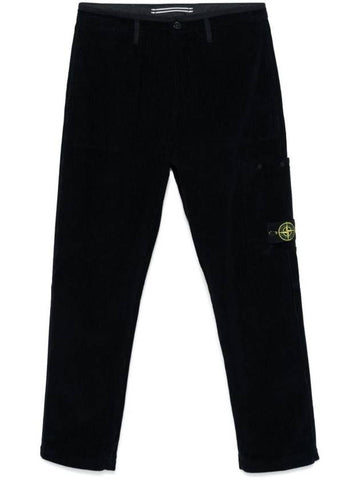 Corduroy Straight Pants Navy - STONE ISLAND - BALAAN 1