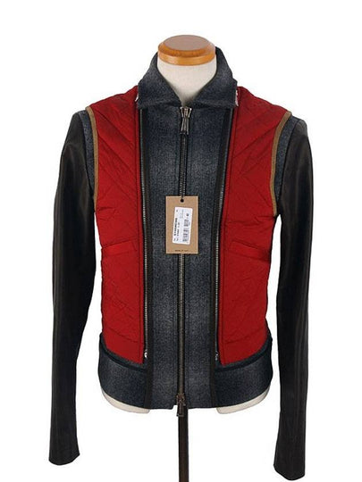 Leather Sleeve Woolen Quilted Vest - DSQUARED2 - BALAAN 2