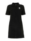 Logo Cotton Short Dress Black - KENZO - BALAAN 1