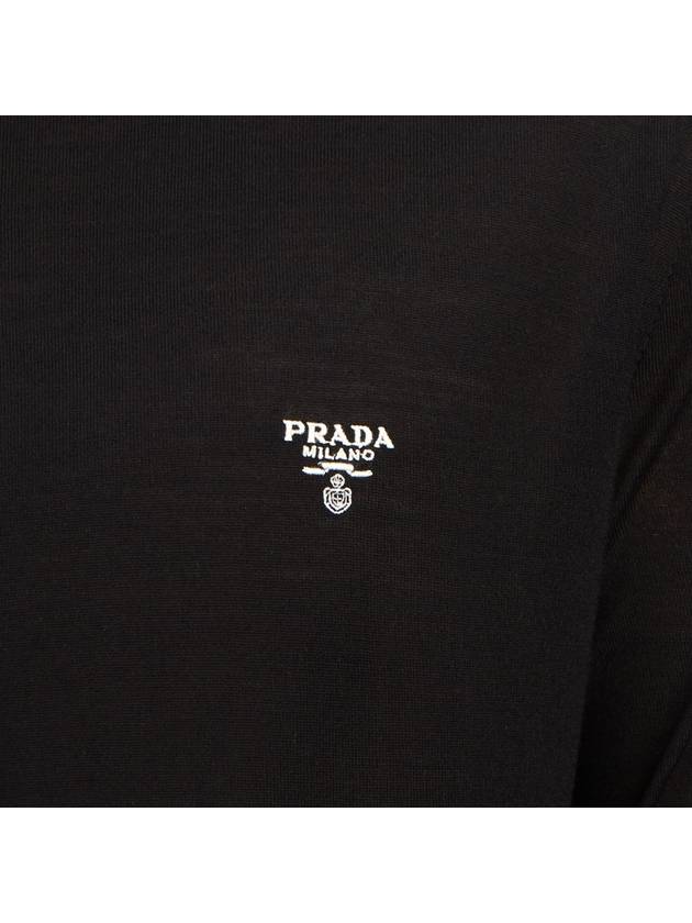 Superfine Wool Knit Top Black - PRADA - BALAAN 9