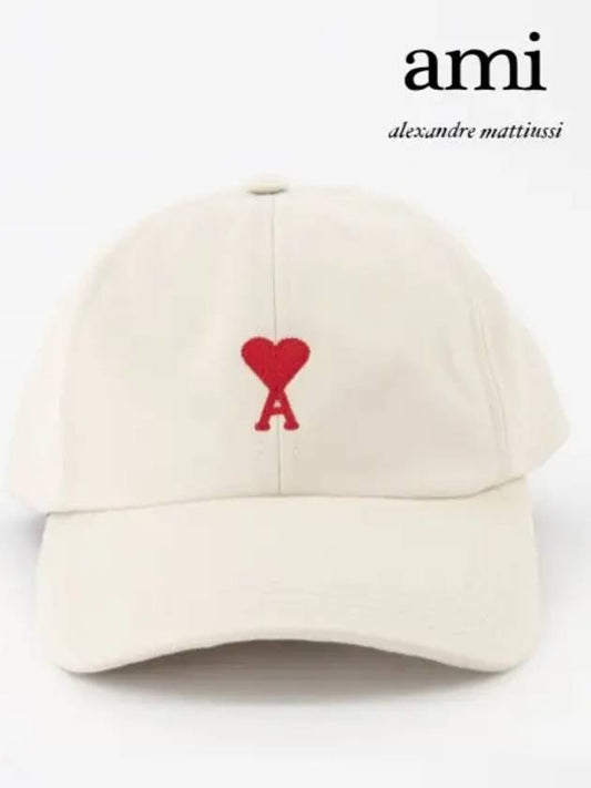 De Coeur Embroidered Logo Ball Cap Beige - AMI - BALAAN 2