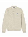 Play White Waffen V-neck Cardigan Ivory - COMME DES GARCONS - BALAAN 1