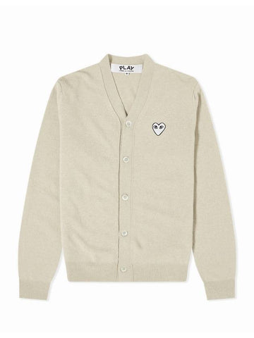 White Heart Wappen Wool Cardigan Ivory - COMME DES GARCONS - BALAAN 1