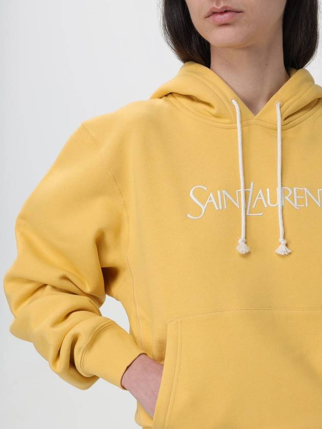 Logo Print Cotton Hoodie Yellow - SAINT LAURENT - BALAAN 6