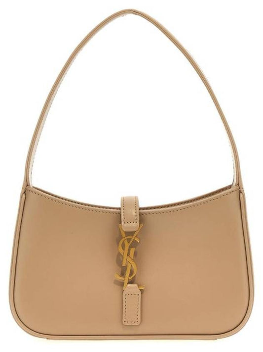 LE 5A 7 Small Smooth Leather Hobo Shoulder Bag Beige - SAINT LAURENT - BALAAN 1