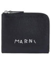 Logo Zip Card Wallet Black - MARNI - BALAAN 2