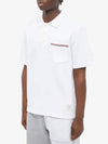 RWB Pocket Interlock Cotton Short Sleeve Polo Shirt White - THOM BROWNE - BALAAN 5