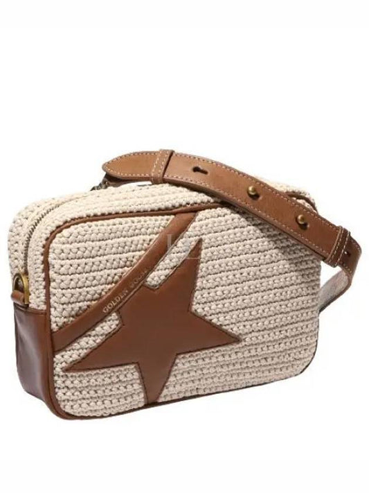 Star Patch Zipper Shoulder Bag Beige Brown - GOLDEN GOOSE - BALAAN 2