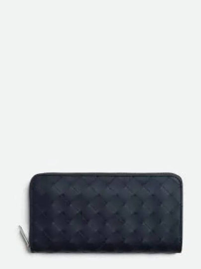 Intrecciato Zipper Around Leather Long Wallet Black - BOTTEGA VENETA - BALAAN 2