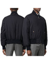 4 Bar Oversized Down Bomber Jacket Navy - THOM BROWNE - BALAAN 2