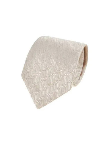 Men s Herringbone Pattern Silk Tie Cream - EMPORIO ARMANI - BALAAN 1