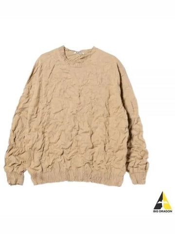 24 WRINKLED DRY COTTON KNIT PO BEIGE A24SP02CS Wrinkle pullover - AURALEE - BALAAN 1