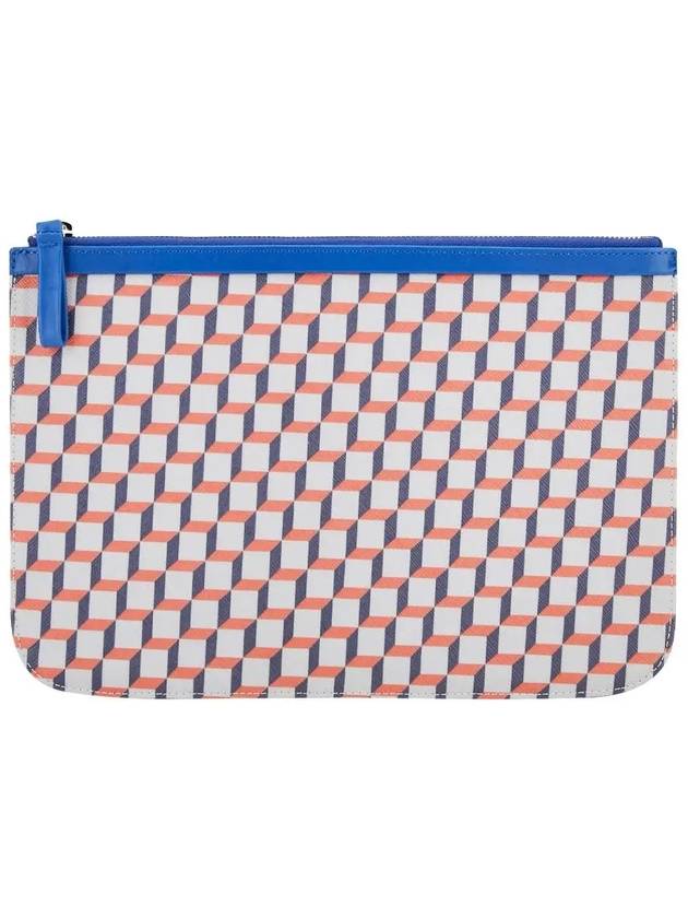 Women's Cube Blue Orange Clutch Bag POUCH L MULTI BLUE - PIERRE HARDY - BALAAN 1