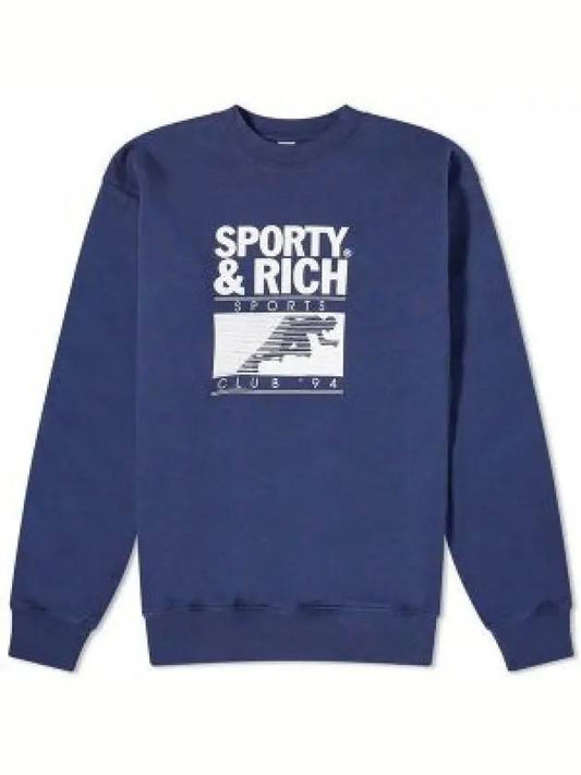 Motion Club Crew Neck Cotton Sweatshirt Navy - SPORTY & RICH - BALAAN 2