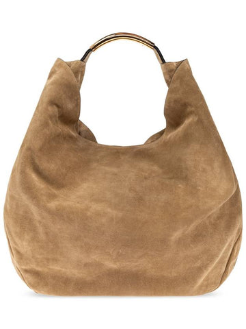 Moschino Suede Shopper Bag, Women's, Beige - MOSCHINO - BALAAN 1