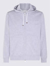 Tech Cotton Zip-Up Hoodie Heather Grey - BRUNELLO CUCINELLI - BALAAN 6