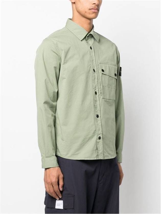 Men's Wappen Patch Long Sleeve Shirt Green - STONE ISLAND - BALAAN 3