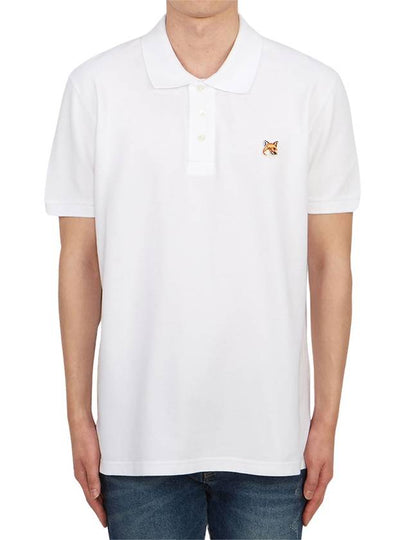 Fox Head Patch Cotton Polo Shirt White - MAISON KITSUNE - BALAAN 2