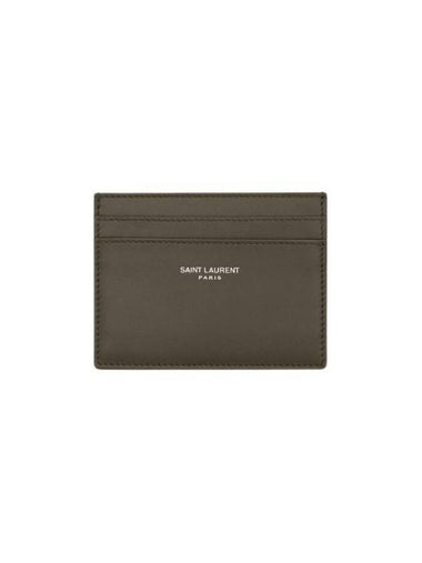 Paris Leather Card Holder Light Musk - SAINT LAURENT - BALAAN 1