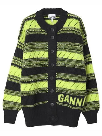 Logo Wool Cardigan Women - GANNI - BALAAN 1