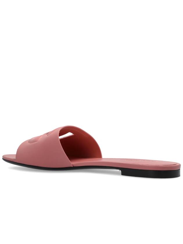 Dolce & Gabbana Leather Slides With Logo, Women's, Pink - DOLCE&GABBANA - BALAAN 5