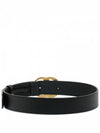 GG Marmont Buckle Leather Belt Black - GUCCI - BALAAN 3