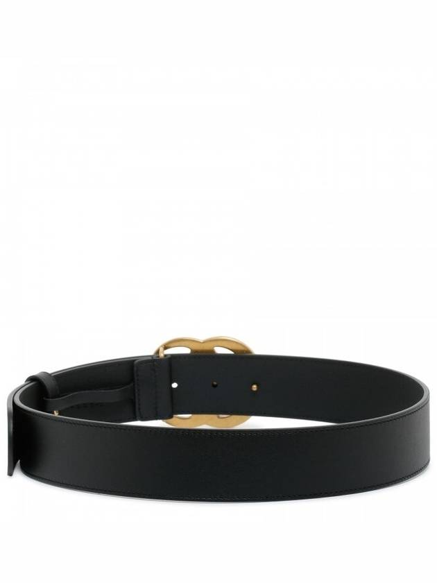 GG Marmont Buckle Leather Belt Black - GUCCI - BALAAN 3