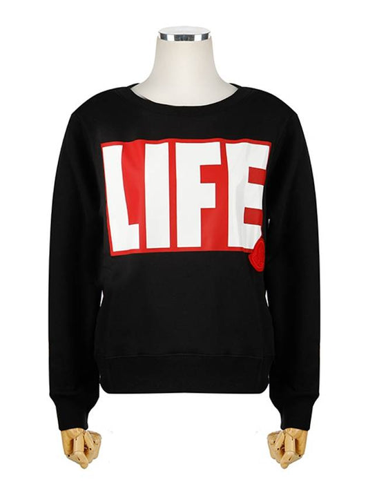 Life Logo Sweatshirt Black - MONCLER - BALAAN 2