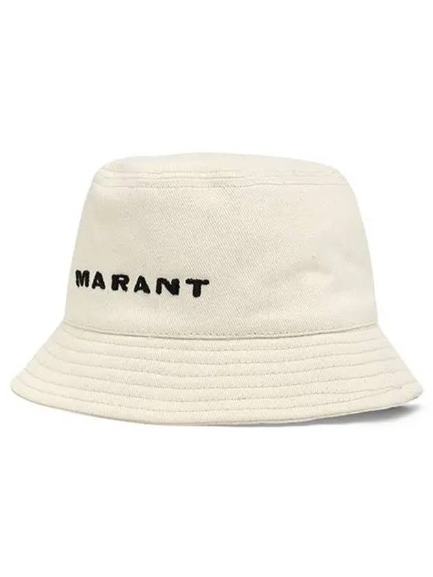 Embroidered Logo Bucket Hat Ecru - ISABEL MARANT - BALAAN 3