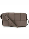 Intrecciato Cassette Leather Mini Cross Bag Taupe Grey - BOTTEGA VENETA - BALAAN 3