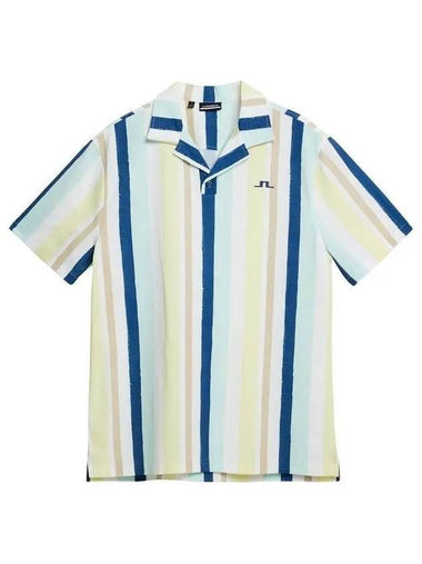 J. Lindbergh Resort Painted Stripe Print Golf Short Sleeve Shirt - J.LINDEBERG - BALAAN 1