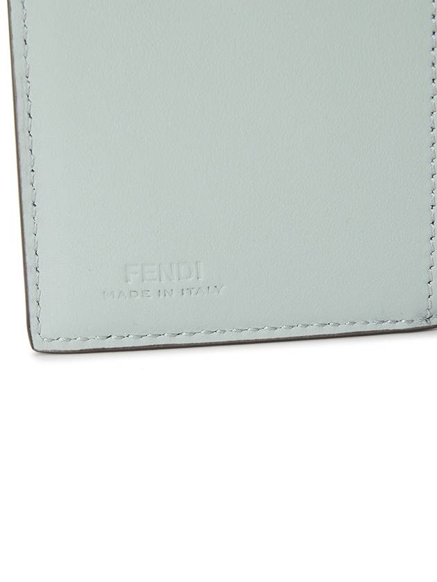 FF Diamonds Leather Half Wallet Light Blue - FENDI - BALAAN 8