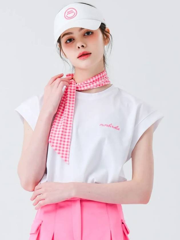 Scarf Point Sleeveless T-Shirt WHITE&PINK - MONBIRDIE GOLF - BALAAN 7