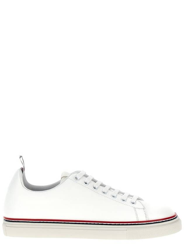 Tennis Vitello Calf Leather Low Top Sneakers White - THOM BROWNE - BALAAN 2