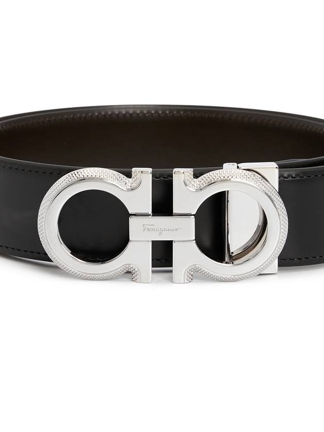 Gancini Reversible Belt Black Brown - SALVATORE FERRAGAMO - BALAAN 7