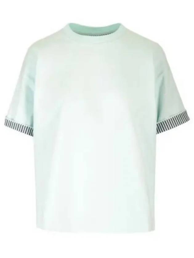 Double Layer Cotton Check Short Sleeve T-Shirt Mint - BOTTEGA VENETA - BALAAN 2