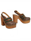 Horsebit Sandals Heel Brown - GUCCI - BALAAN 2