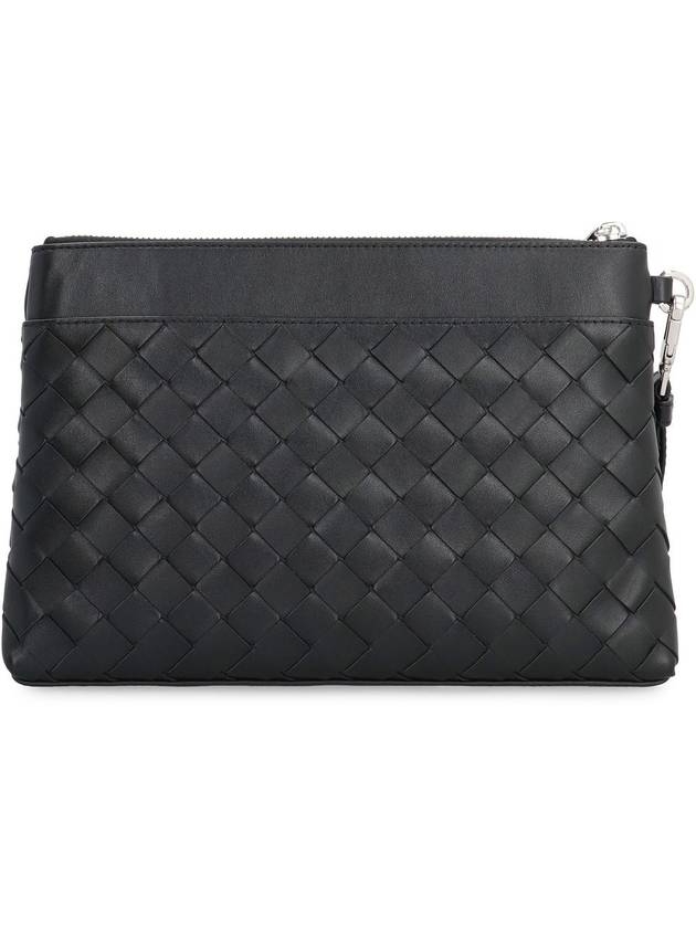 Intrecciato Prism Leather Clutch Black - BOTTEGA VENETA - BALAAN 5